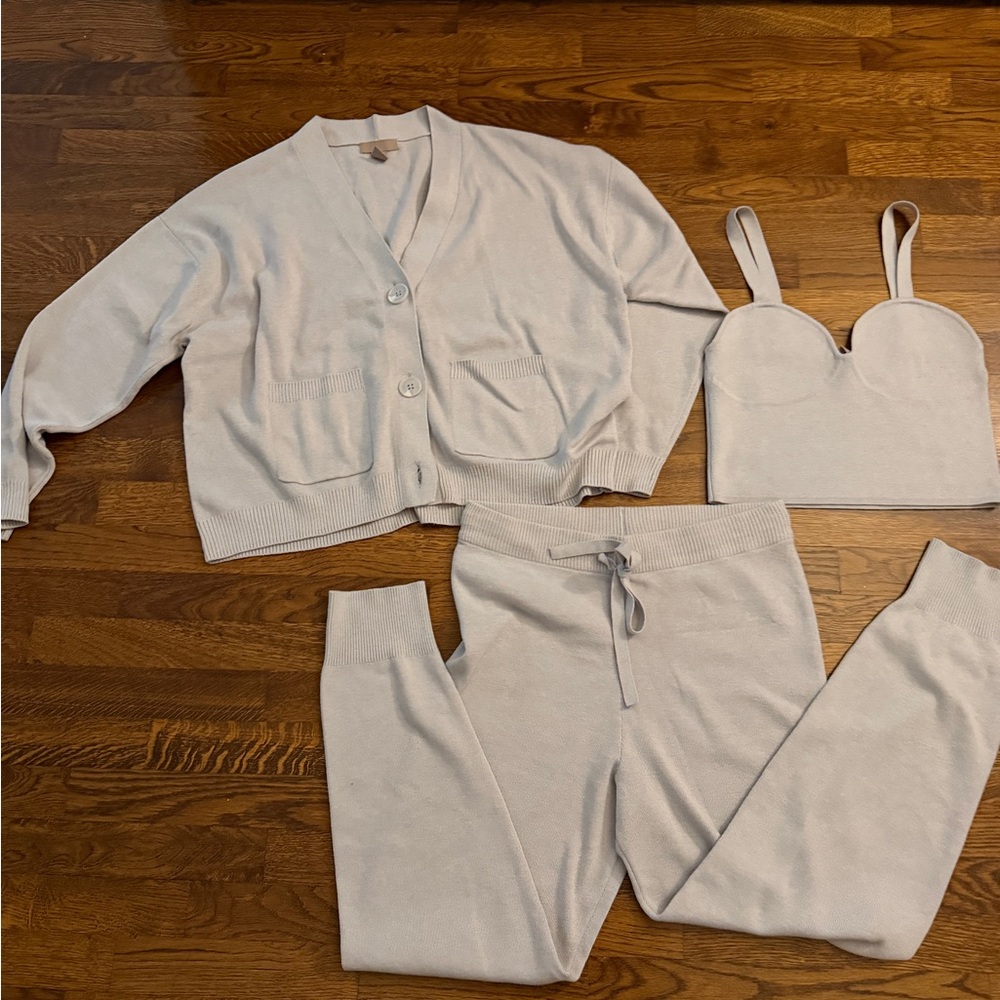 H&M 3-Piece Fine-Knit Lounge Set